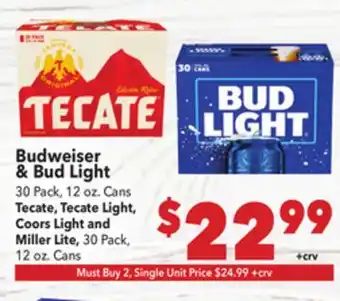 Vallarta Supermarkets Budweiser & Bud Light offer