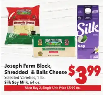 Vallarta Supermarkets Joseph Farm Block, Shredded & Balls Cheese offer