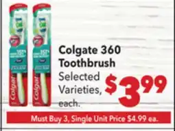 Vallarta Supermarkets Colgate 360 Toothbrush offer