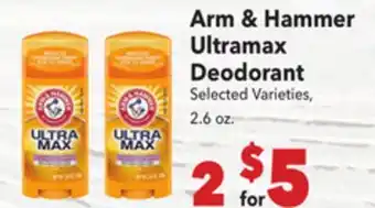 Vallarta Supermarkets Arm & Hammer Ultramax Deodorant offer