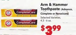 Vallarta Supermarkets Arm & Hammer Toothpaste offer