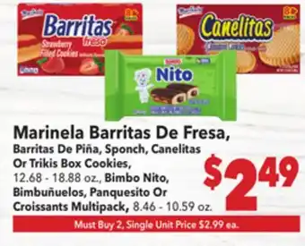 Vallarta Supermarkets Marinela Barritas De Fresa offer