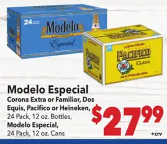 Vallarta Supermarkets Modelo Especial Corona Extra or Familiar, Dos Equis, Pacifico or Heineken offer