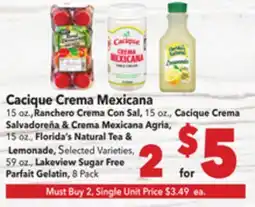 Vallarta Supermarkets Cacique Crema Mexicana offer