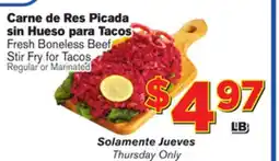 El Super Fresh Fresh Boneless Beef Stir Fry for Tacos offer