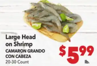 Vallarta Supermarkets Large Head on Shrimp / CAMARON GRANDO CON CARIZA offer