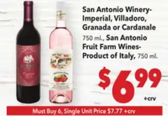 Vallarta Supermarkets San Antonio Winery-Imperial, Villadoro, Granada or Cardanale offer