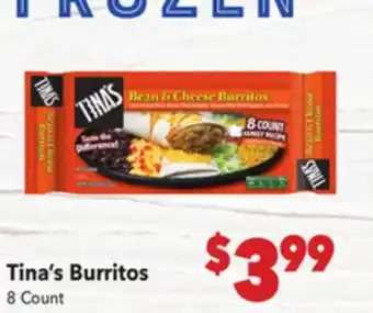 Vallarta Supermarkets Tina's Burritos offer