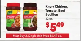 Vallarta Supermarkets Knorr Chicken, Tomato, Beef Bouillon offer