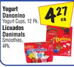 El Super Yogurt Danonino Yogurt Cups 12 Pk Licuados Danimals Smoothies, 4Pk offer