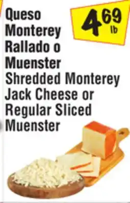 El Super Shredded Monterey Jack Cheese or Regular Sliced Muenster offer