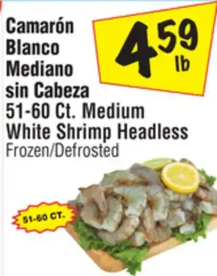 El Super 51-60 Ct. Medium White Shrimp Headless offer