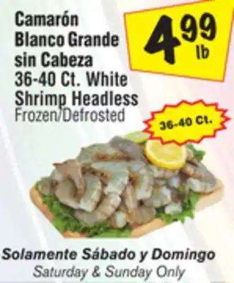 El Super 36-40 Ct. White Shrimp Headless offer