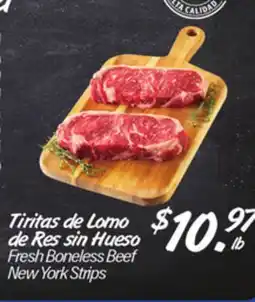 El Super Fresh Boneless Beef New York Strips offer