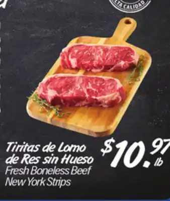 El Super Fresh Boneless Beef New York Strips offer