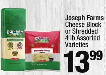 Super King Markets Joseph Farms Cheese Block or Shredded offer