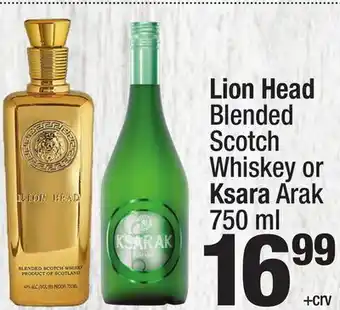 Super King Markets Lion Head Blended Scotch Whiskey or Ksara Arak offer