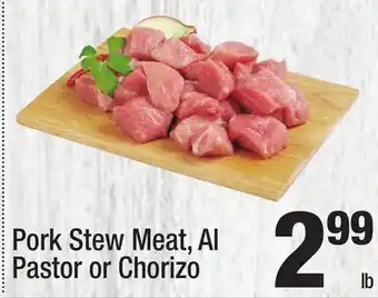 Super King Markets Pork Stew Meat, Al Pastor or Chorizo offer