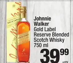 Super King Markets Johnnie Walker Gold Label Reserve Blended Scotch Whisky offer