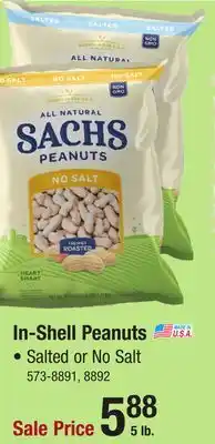 Menards Sachs Salted In-Shell Peanuts - 5 lb offer