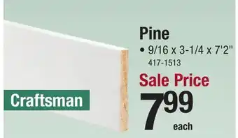 Menards Mastercraft 9/16 x 3-1/4 x 7'2 Primed FJ Pine Craftsman Casing Moulding E2E offer