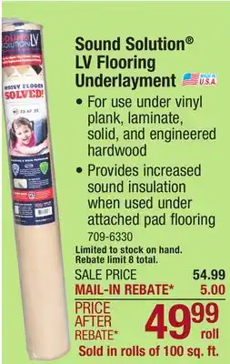 Menards Sound Solution LV 1/16 Multipurpose Floor Underlayment offer