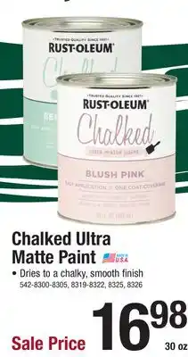 Menards Rust-Oleum Chalked Interior Serenity Blue Ultra Matte Paint - 30 oz offer