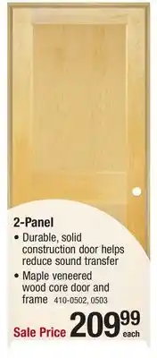 Menards Mastercraft 30W x 80H Maple 2-Panel Prehung Interior Door - Right Inswing offer