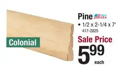 Menards Mastercraft 1/2 x 2-1/4 x 7' Unfinished Pine Colonial Casing L356 offer