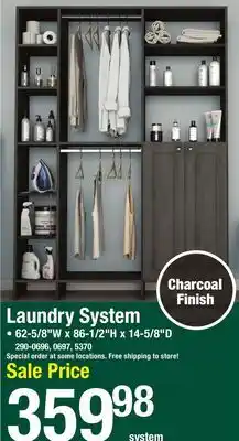 Menards Dakota Closets 62-5/8W x 86-1/2H x 14-5/8D Charcoal Laundry System offer