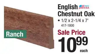 Menards Mastercraft 1/2 x 2-1/4 x 7' Prefinished English Chestnut Oak Ranch Casing 324 offer