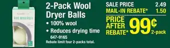 Menards Richard Wool Dryer Balls - 2 Count offer