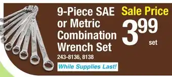 Menards Performax SAE Combination Wrench Set - 9 Piece offer