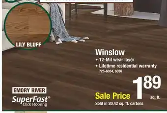 Menards SuperFast Winslow Lily Bluff Floating Rigid Vinyl Plank 7.5 x 48(20.42 sq.ft/ctn) offer