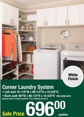 Menards Dakota Closets 96W x 86-1/2H x 51-1/8D White Laundry Room Closet offer