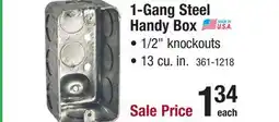 Menards RACO 2 Galvanized Steel Handy Electrical Box offer