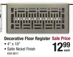 Menards Designer's Image Maze 4 x 10 Satin Nickel Floor Register offer