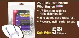 Menards Gardner Bender 1/2 Plastic Wire Staples - 250 Pack offer