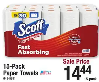 Menards Scott Paper Towels - 15 Double Rolls offer