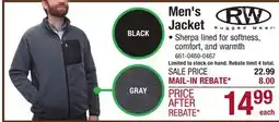 Menards RW Rugged Wear Men's Gray Sherpa Lined Jacket - Medium offer