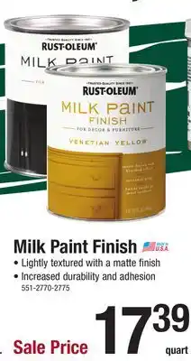 Menards Rust-Oleum Matte Kensington Gray Milk Paint Finish - 1 qt offer