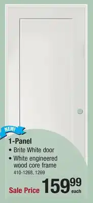 Menards Mastercraft 30W x 80H Brite White 1-Panel Prehung Interior Door - Right Inswing offer