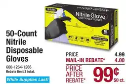 Menards Medium Powder-Free Disposable Nitrile Gloves - 50 Count offer