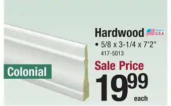 Menards Mastercraft 5/8 x 3-1/4 x 7' 2 Colonial Casing Prefinished Brite White Hardwood WM444 offer