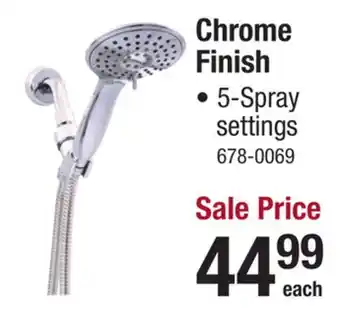 Menards Whedon Chrome 5-Spray Blaster Massage Handheld Showerhead with XL Bungy Hose offer