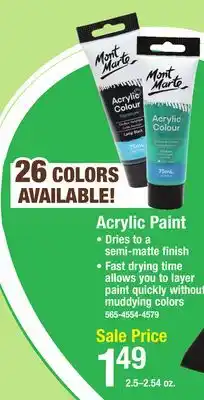 Menards Mont Marte Signature Titanium White Acrylic Color Paint - 75 mL offer