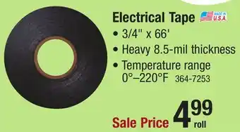 Menards 3M Scotch 3/4 x 66' Super 88 Black Vinyl Electrical Tape offer