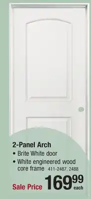 Menards Mastercraft 30W x 80H Brite White Smooth 2-Panel Arch Prehung Interior Door - Right Inswing offer