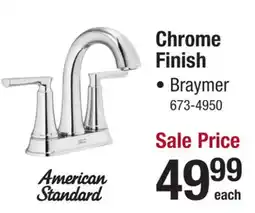 Menards American Standard Braymer Two-Handle 4 Centerset Chrome Bathroom Sink Faucet offer