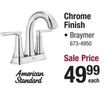 Menards American Standard Braymer Two-Handle 4 Centerset Chrome Bathroom Sink Faucet offer